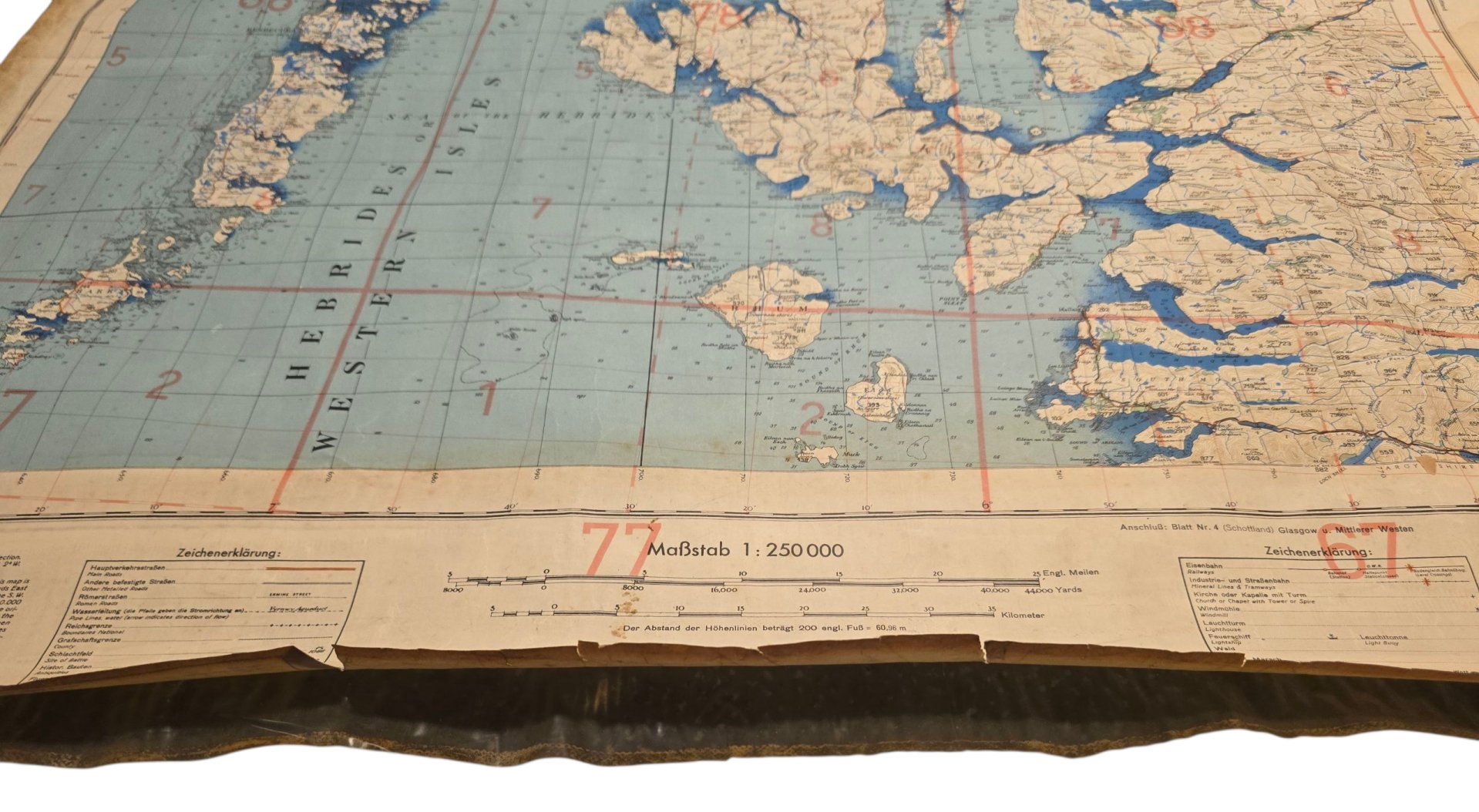 Original WW2 German Luftwaffe Map - Fliegerausgabe Schottland Nr. 6, Skye u. Äussere Herbriden, Scotland (1940) — image 6