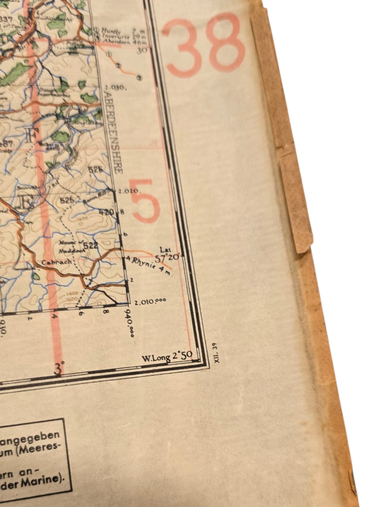 Original WW2 German Luftwaffe Map - Fliegerausgabe Schottland Nr. 7, Nord Schottland, Scotland (1939) — image 4