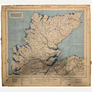 Original WW2 German Luftwaffe Map - Fliegerausgabe Schottland Nr. 7, …