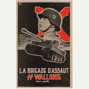 Original WW2 Walloon Waffen SS Postcard - La Brigade d'assaut …