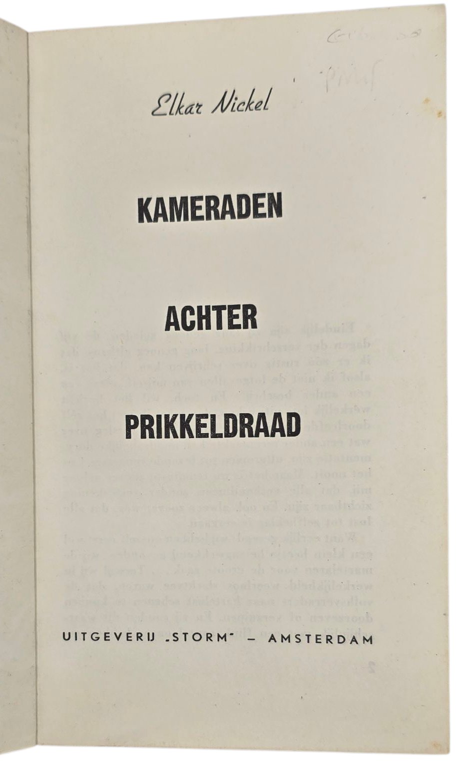 Original WW2 Dutch Collaboration Waffen SS Book - Kameraden achter prikkeldraad, Elkar Nickel — image 2