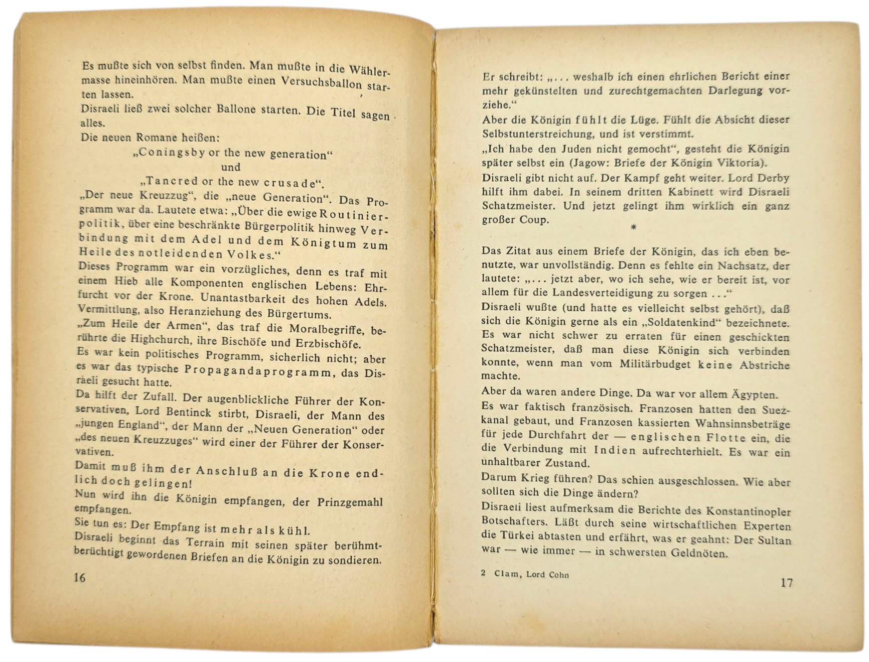 Original WW2 German Book - Lord Cohn, Die Verjudung der nglischen Oberschicht von D'Israeli bis Hore-Belisha, Ernst Clam (1940) — image 4