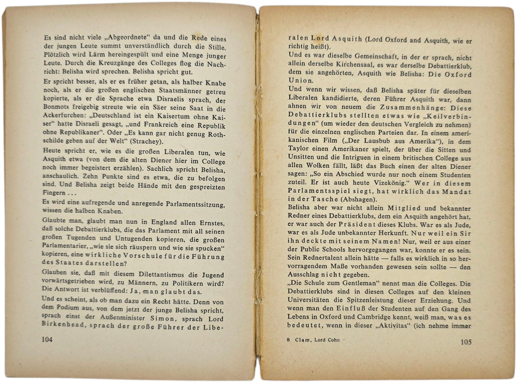 Original WW2 German Book - Lord Cohn, Die Verjudung der nglischen Oberschicht von D'Israeli bis Hore-Belisha, Ernst Clam (1940) — image 7