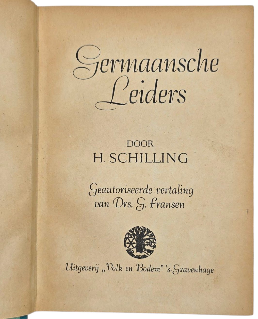 Original WW2 Dutch Collaboration NSB Book - Germaansche Leiders, H. Schilling (1942) — image 2