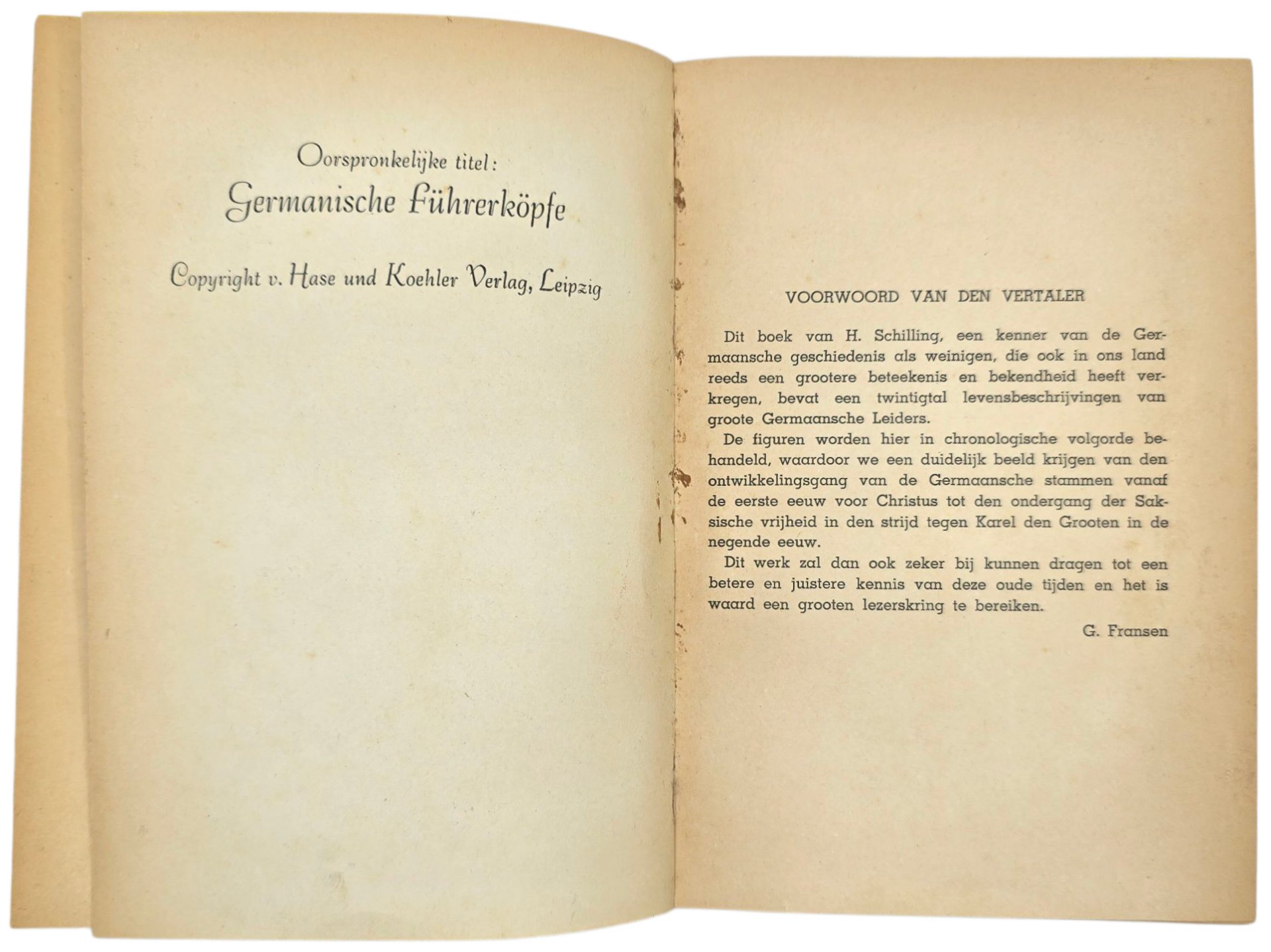 Original WW2 Dutch Collaboration NSB Book - Germaansche Leiders, H. Schilling (1942) — image 3