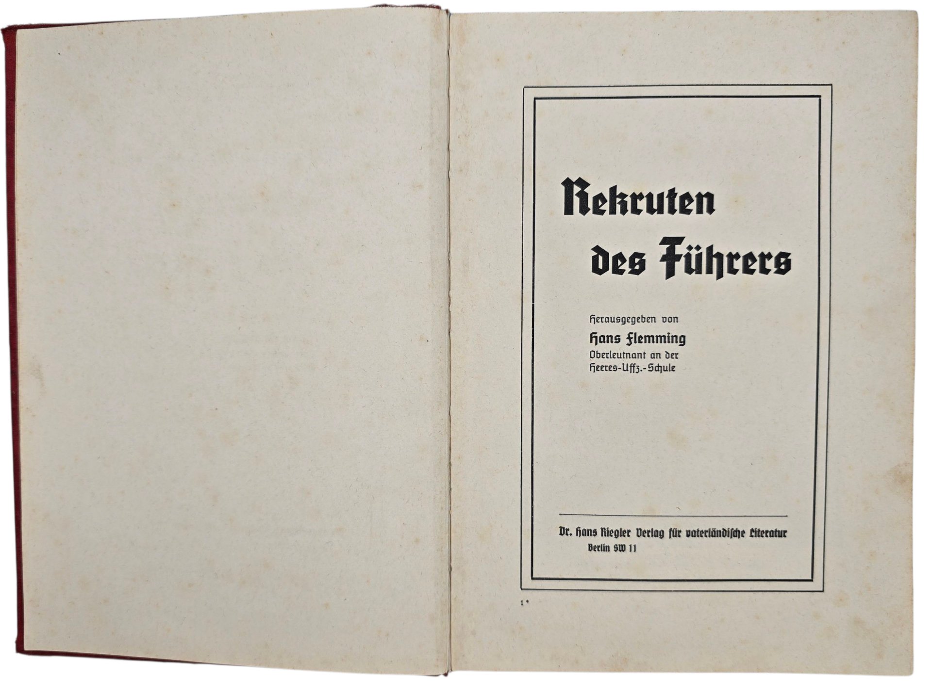 Original WW2 German NSDAP Book - Rekruten des Führers, Hans Flemming (1937) — image 2