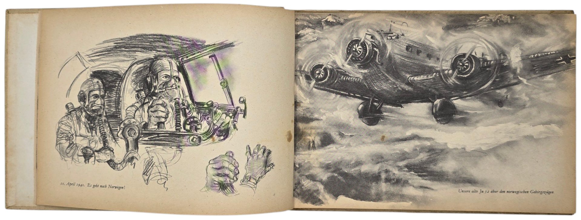 Original WW2 German Book - Gesehen und skizziert. Von Kriegsberichter der Luftwaffe Schimpke (1943) — image 5