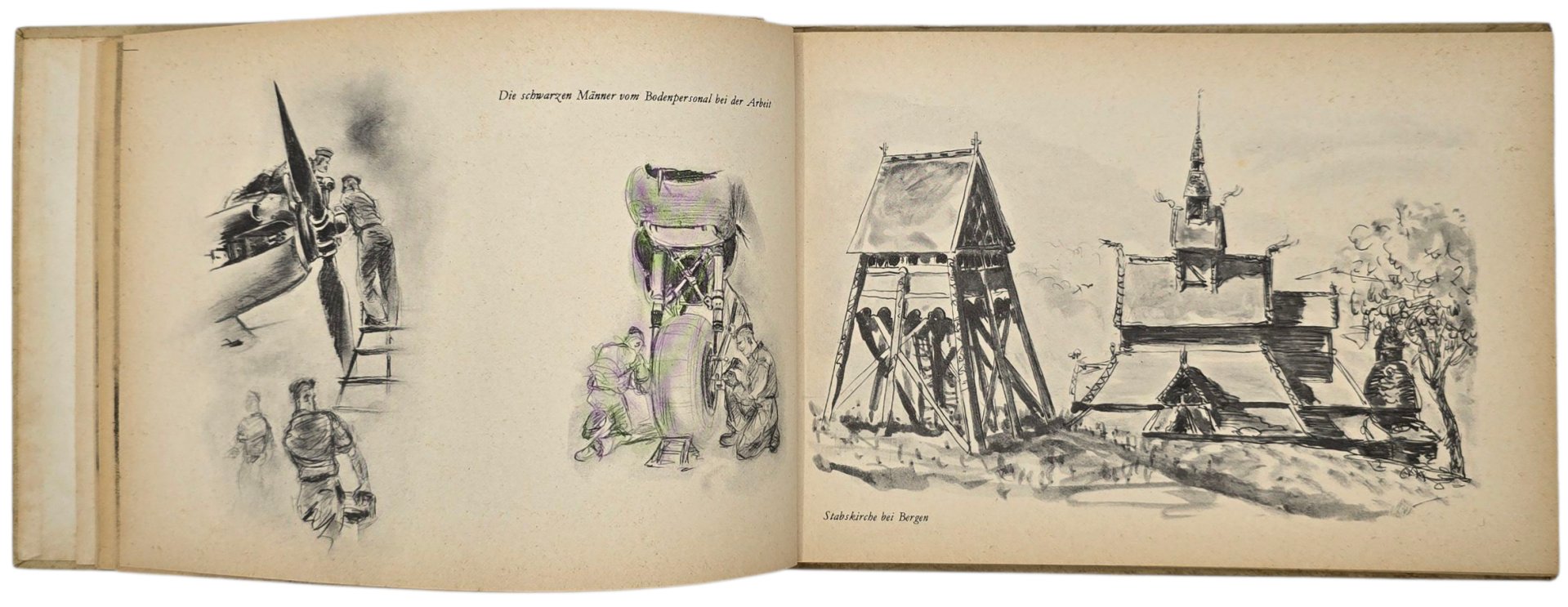 Original WW2 German Book - Gesehen und skizziert. Von Kriegsberichter der Luftwaffe Schimpke (1943) — image 6