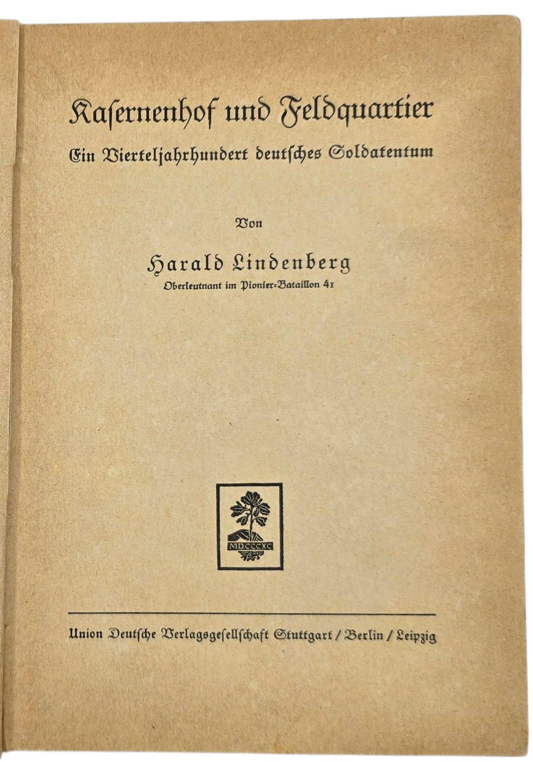 Original WW2 German Book - Kasernenhof und Feldquartier, Harald Lindenberg (1934) — image 2