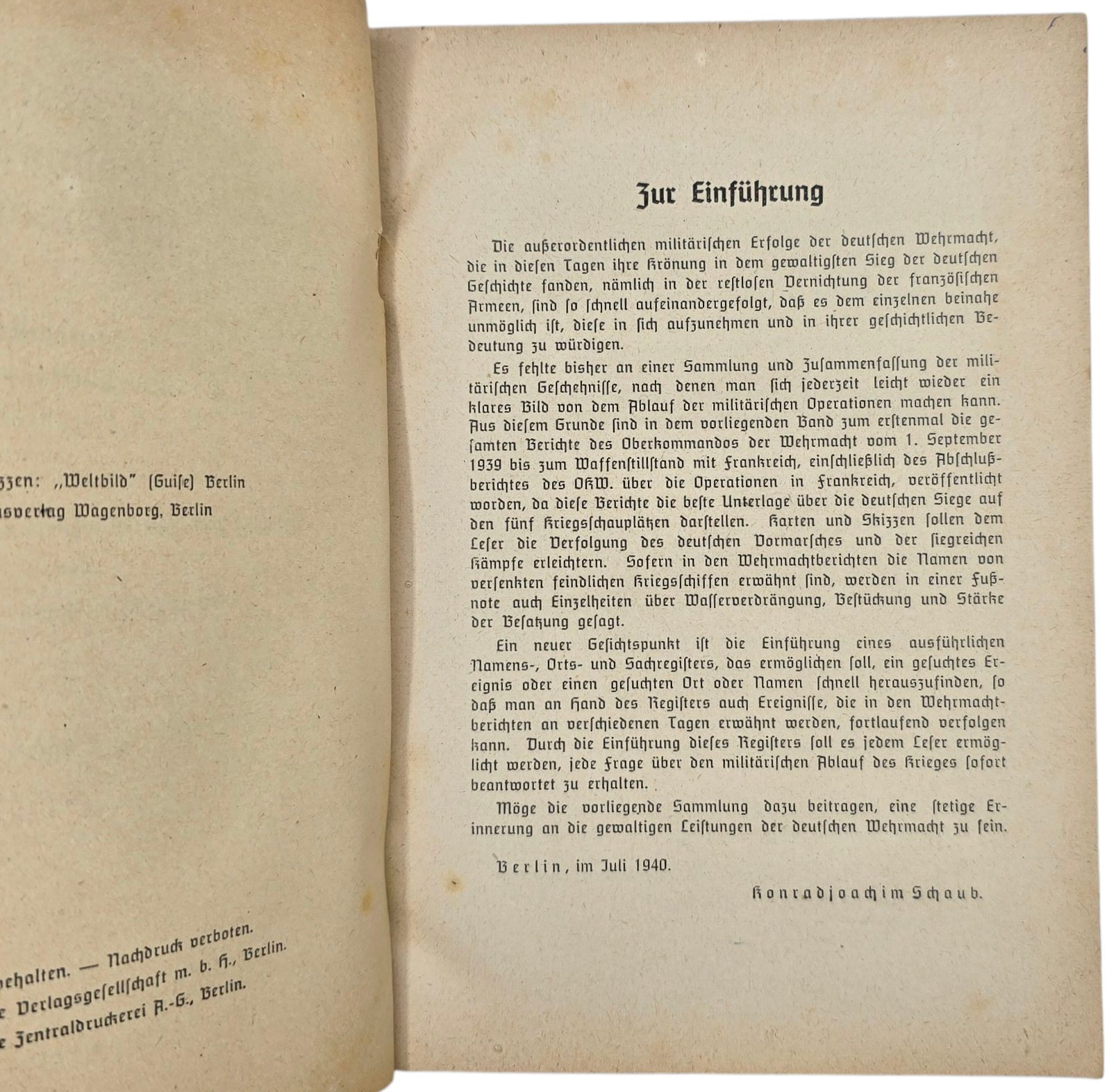 Original WW2 German Book - Die Berichte des Oberkommandos der Wehrmacht 1 September (1939) — image 3