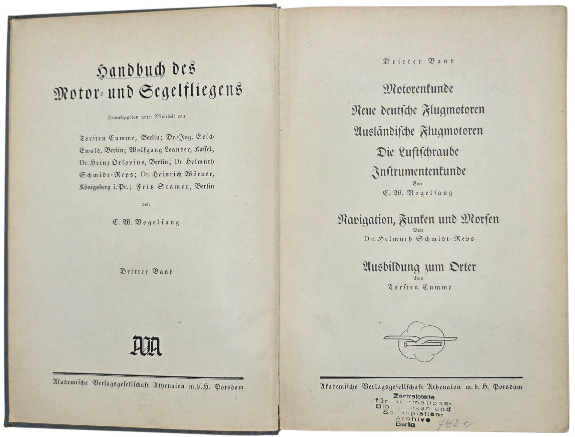 Original WW2 German Luftwaffe Book - Handbuch des Motor und Segelfliegens band 3, Vogelsang (1936) — image 3