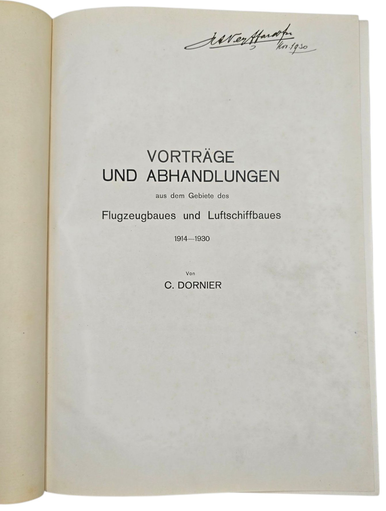 Original WW2 German Luftwaffe Book - Vorträge und Abhandlungen aus dem Gebiete des Flugzeugbaues und Luftschiffbaues C. Dornier (1930) — image 2