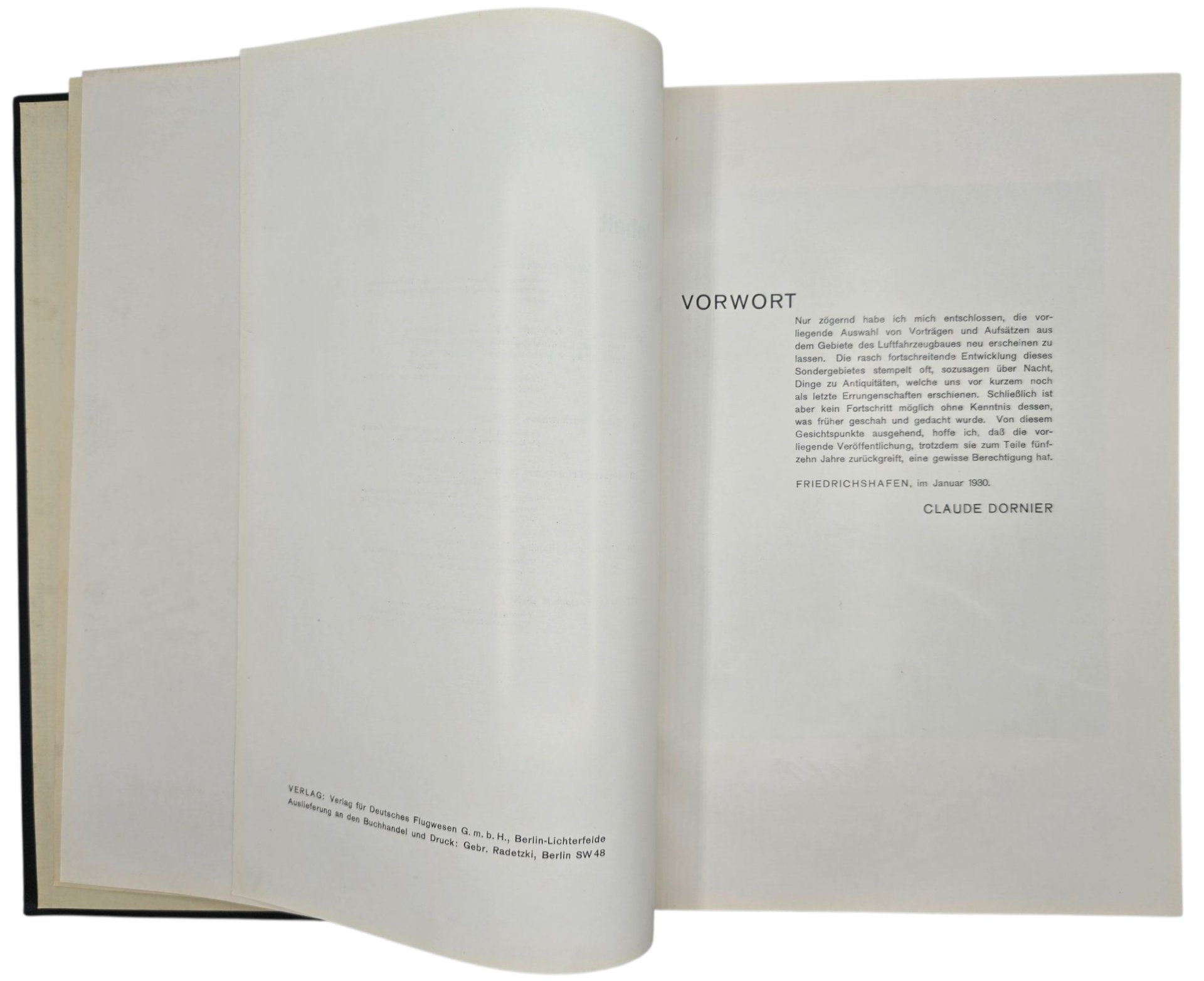 Original WW2 German Luftwaffe Book - Vorträge und Abhandlungen aus dem Gebiete des Flugzeugbaues und Luftschiffbaues C. Dornier (1930) — image 3