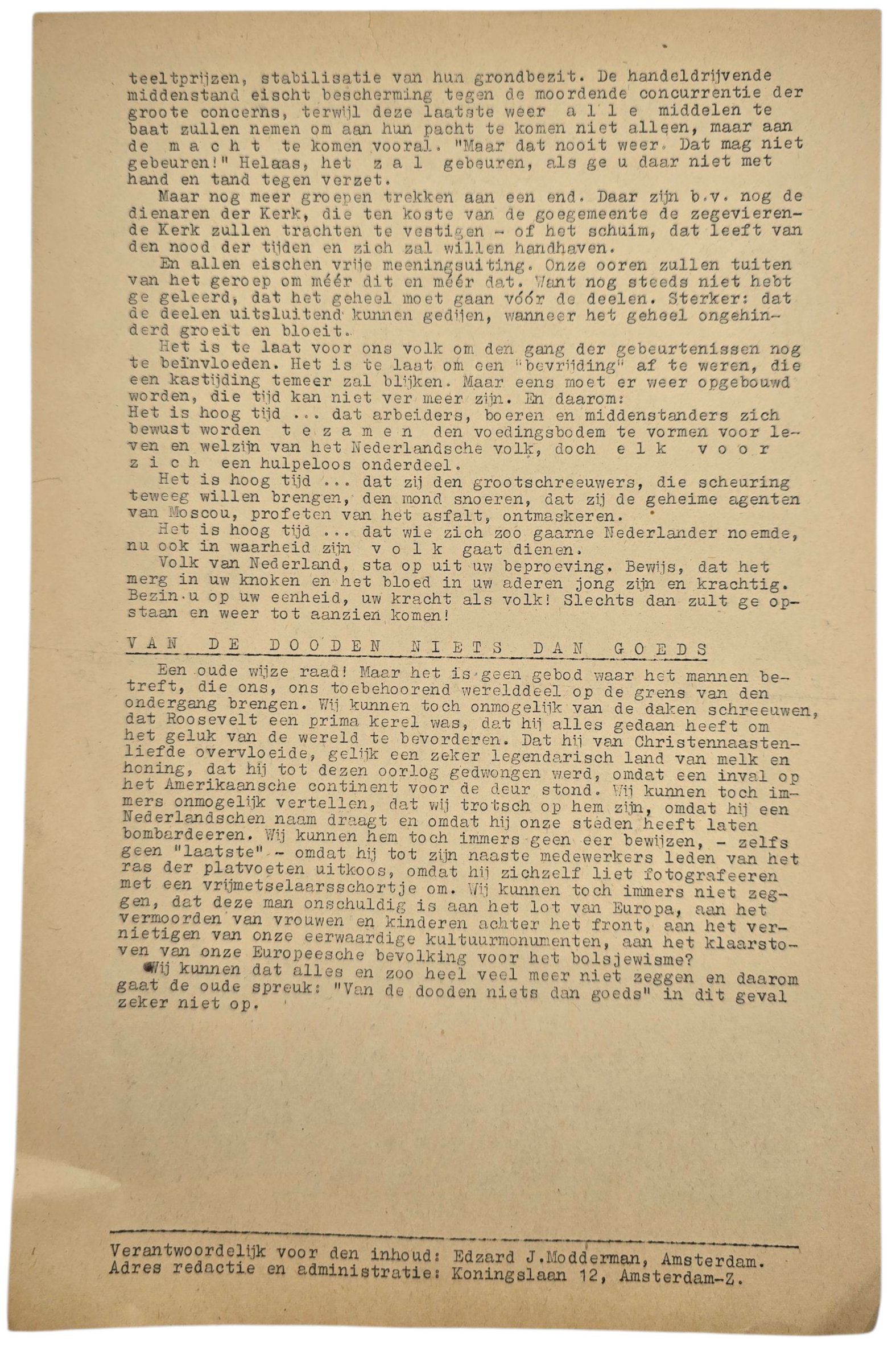 Original WW2 Dutch Waffen SS Newspaper - Storm SS 5th Year No. 3, 21 April (1945) — image 2