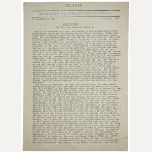 Original WW2 Dutch Collaboration NSB Newspaper - De Waag, 9th …