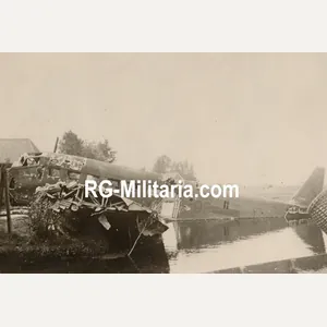 Original WW2 German Photo - Crashed Junkers JU 52 airplane, …