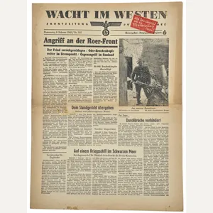 Original WW2 German Newspaper - Wacht im Westen, Frontzeitung Nr. …