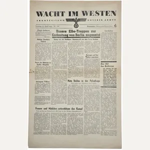 Original WW2 German Newspaper - Wacht im Westen, Frontzeitung Nr. …