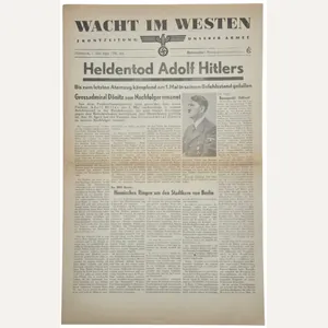 Original WW2 German Newspaper - Wacht im Westen, Frontzeitung Nr. …
