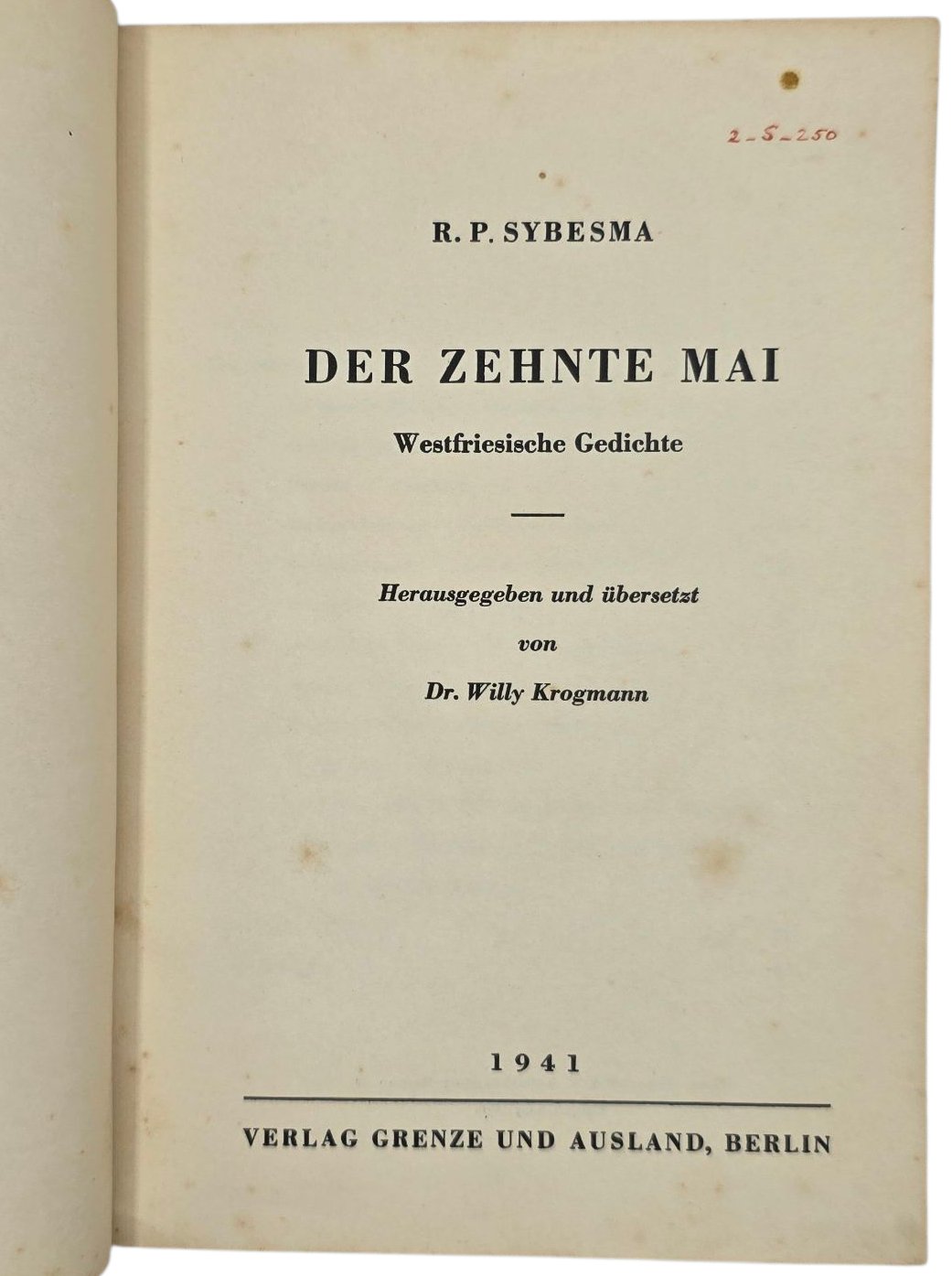 Original WW2 Dutch Frysian Waffen SS Brochure - Der Zehnte Mai, R. P. Sybesma (1941) — image 3