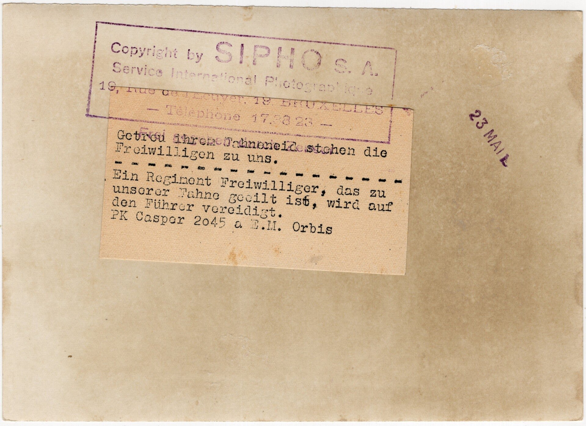 Original WW2 German Waffen SS Press Photo - Ostlegionen Eastern European SS Cavalry Kosaken Corps take the oath for Hitler (1943) — image 2