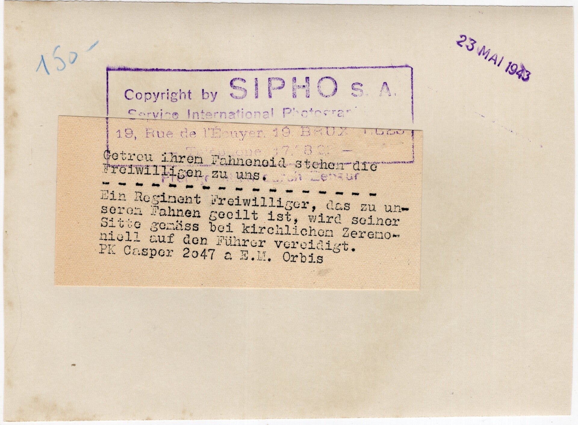 Original WW2 German Waffen SS Press Photo - Ostlegionen Eastern European SS Cavalry Kosaken Corps take the oath for Hitler (1943) — image 2