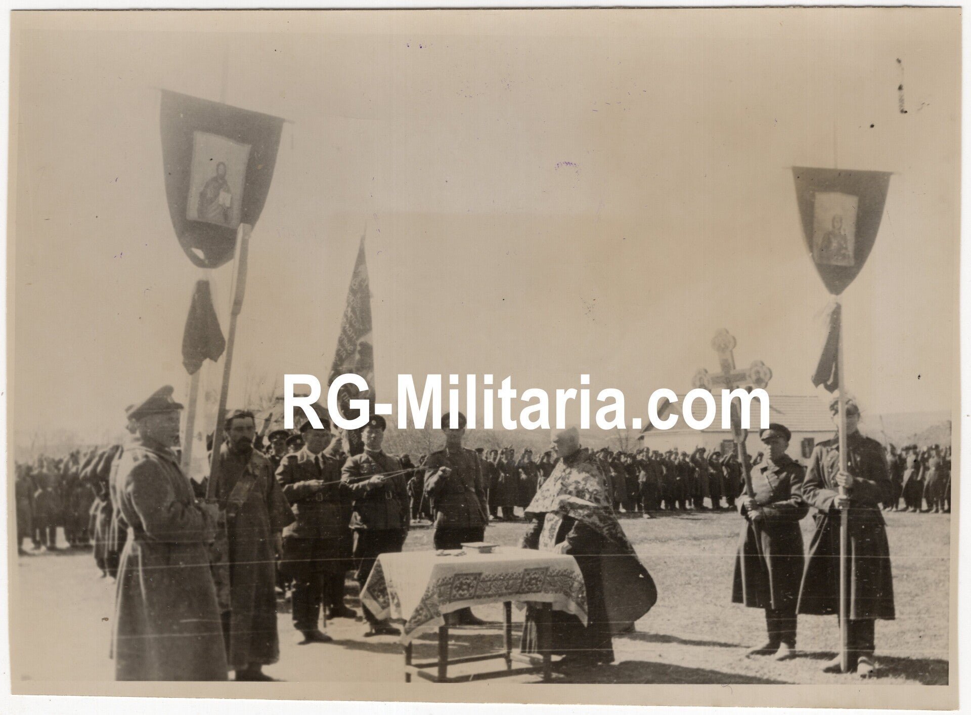 Original WW2 German Waffen SS Press Photo - Ostlegionen Eastern European SS Cavalry Kosaken Corps take the oath for Hitler (1943) — image 3