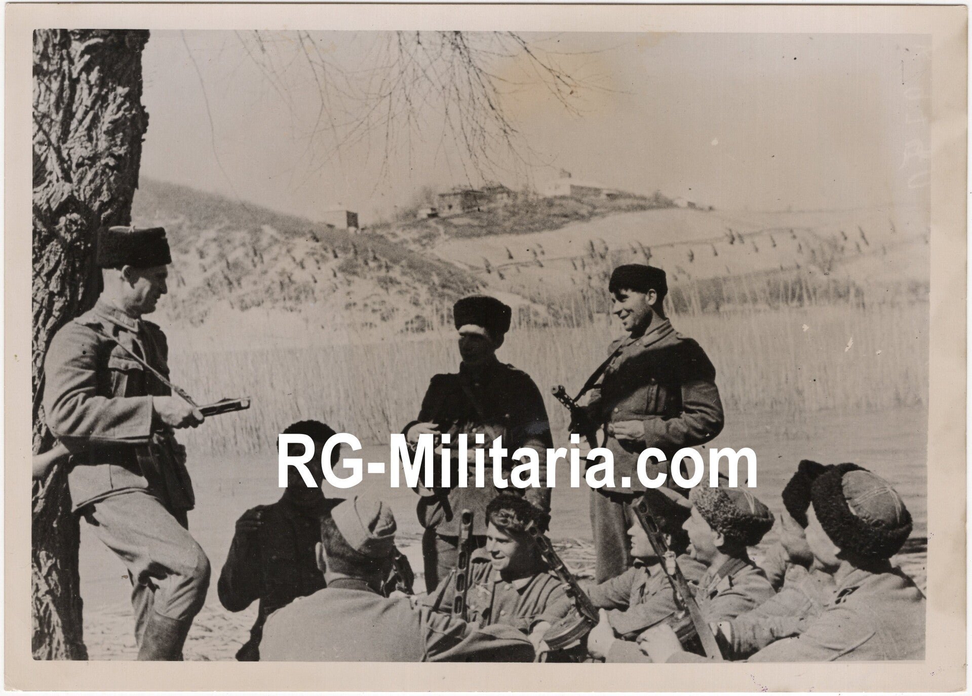 Original WW2 German Waffen SS Press Photo - Ostlegionen Eastern European SS Cavalry Kosaken Corps Bandenkampf fighting with PPSH (1943) — image 3