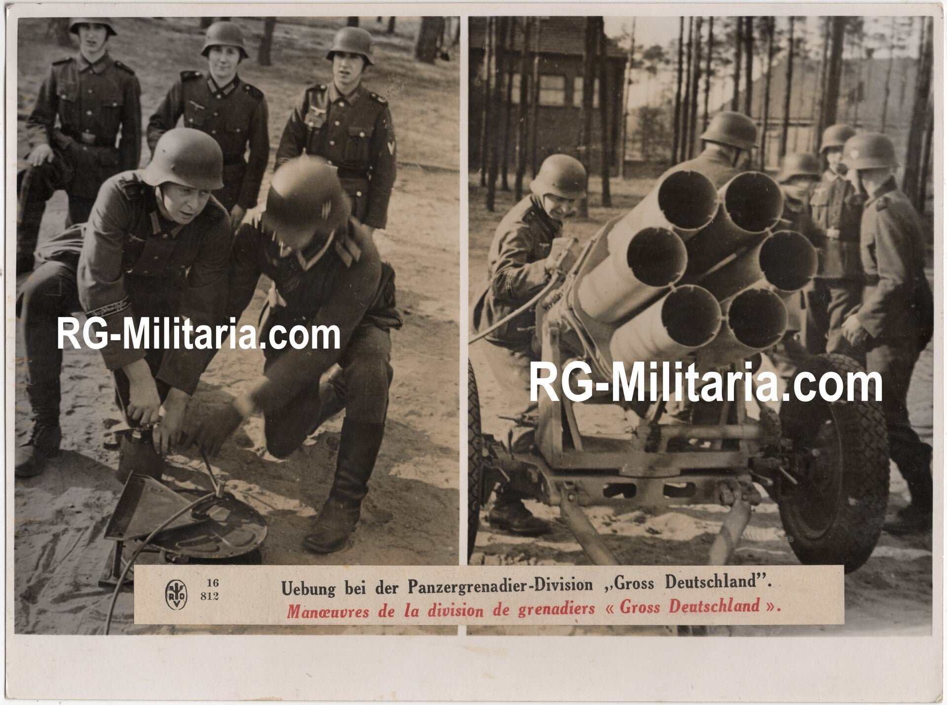 Original WW2 German Press Photo - Panzergrenadiere Division Grossdeutschland with Nebelwerfer — image 3