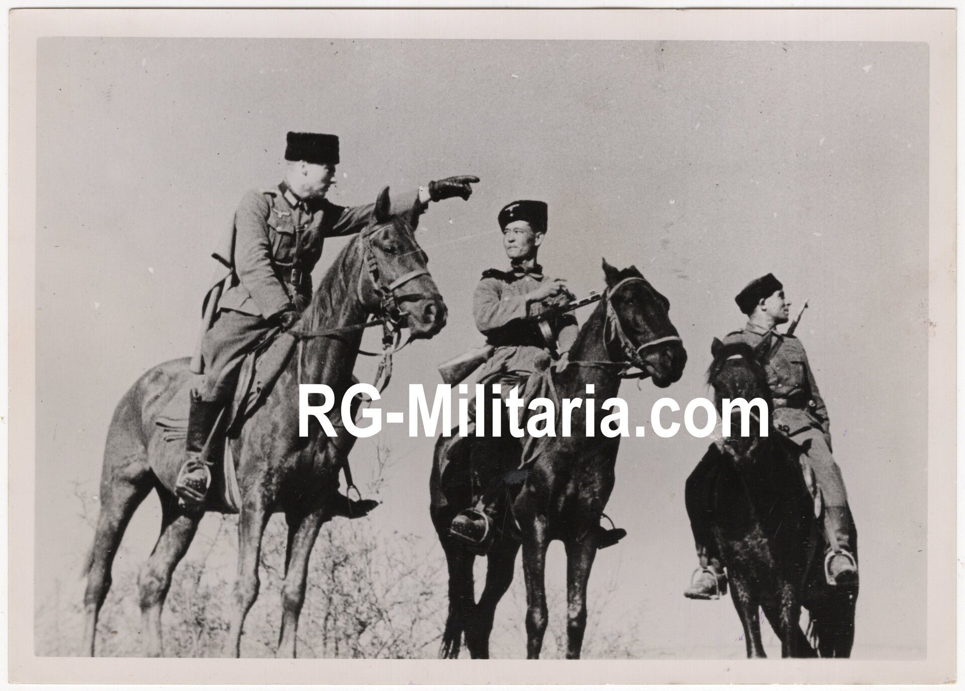 Original WW2 German Waffen SS Press Photo - Ostlegionen Eastern European SS Cavalry Kosaken Corps with horses (1943) — image 3