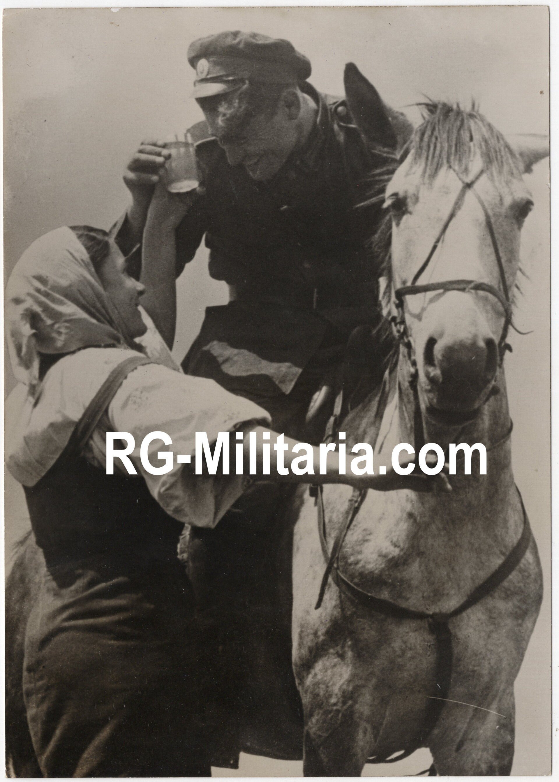 Original WW2 German Waffen SS Press Photo - Ostlegionen Eastern European SS Cavalry Kosaken Corps with woman (1944) — image 3