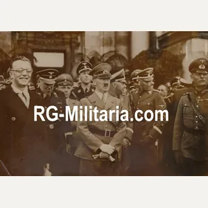 Original WW2 French Press Photo - Seyss-Inquart, Bormann, Hitler, Himmler, …