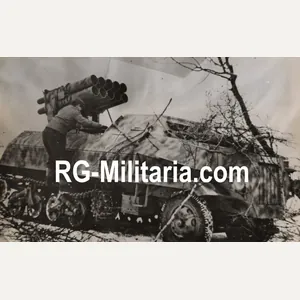 Original WW2 Belgian Press Photo - German Panzerwerfer 42 Halftrack …