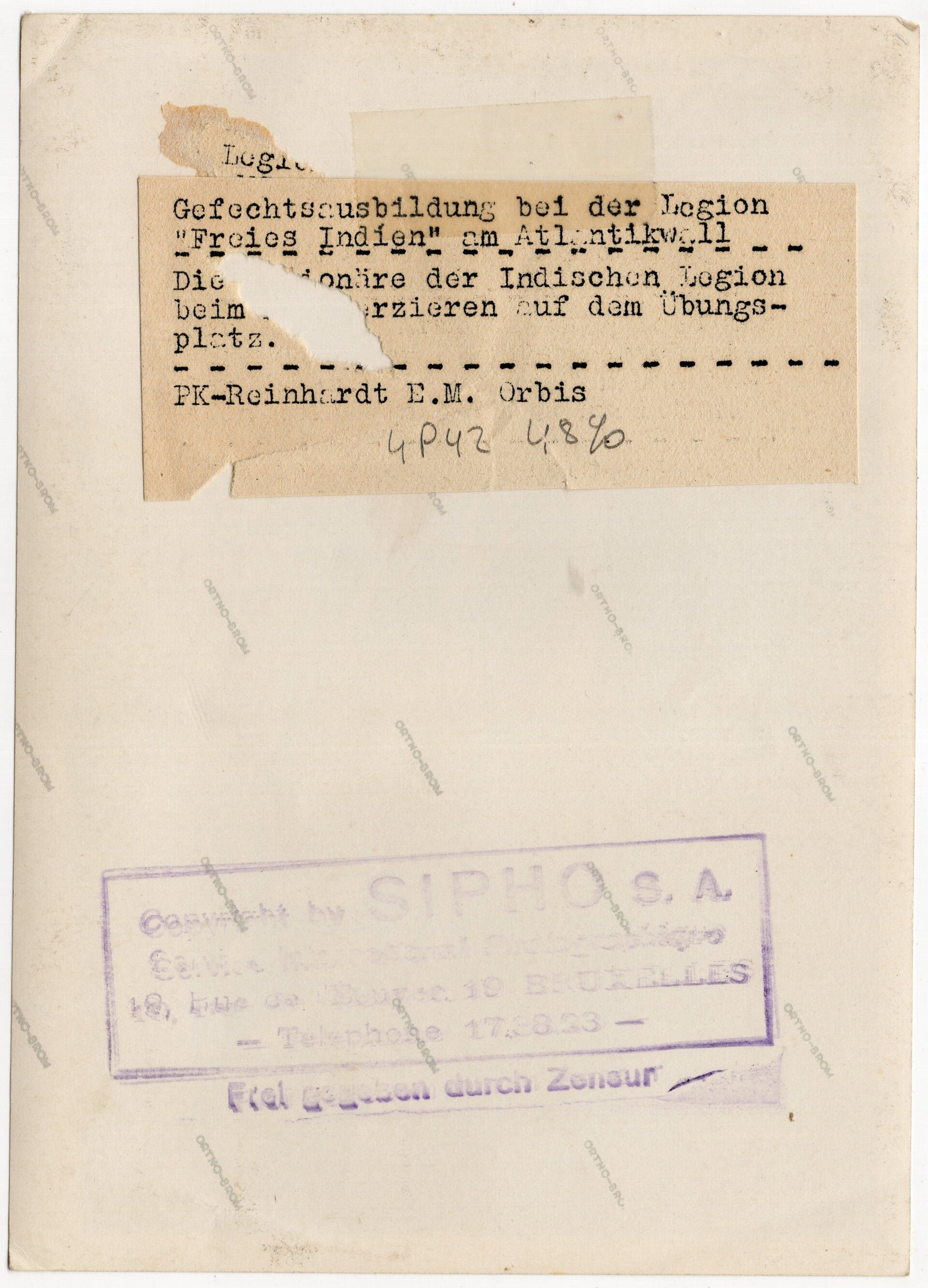 Original WW2 German Press Photo - Indian volunteers Legion Freies Indien, IR 950 MG training, Atlantic Wall, France (1944) — image 2