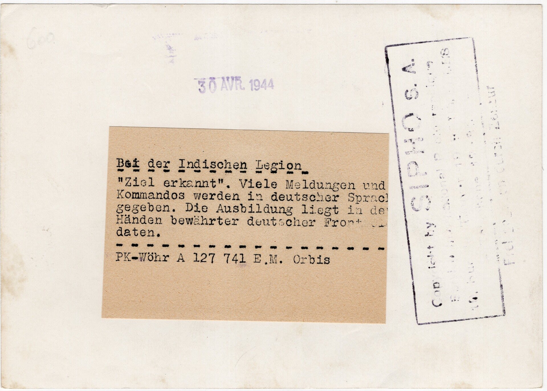 Original WW2 German Press Photo - Indian volunteers Legion Freies Indien, IR 950 PAK training, Atlantic Wall, France (1944) — image 2