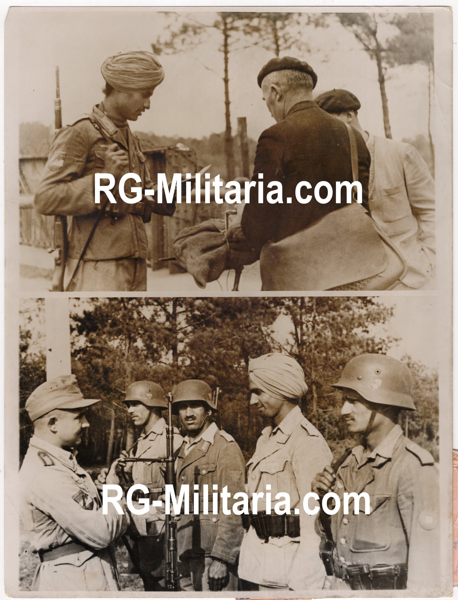 Original WW2 German Press Photo - Indian volunteers Legion Freies Indien, IR 950 training, Atlantic Wall, France (1944) — image 3