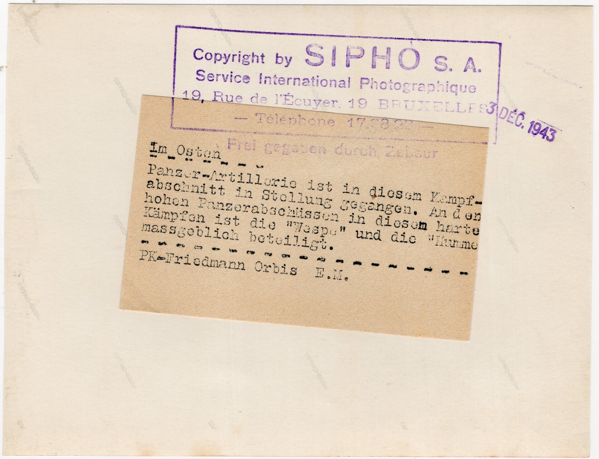 Original WW2 German Press Photo - Panzerfeldhaubitze 18M Hummel Sd. Kfz. 165 Artillerie Panzer Tank (1943) — image 2