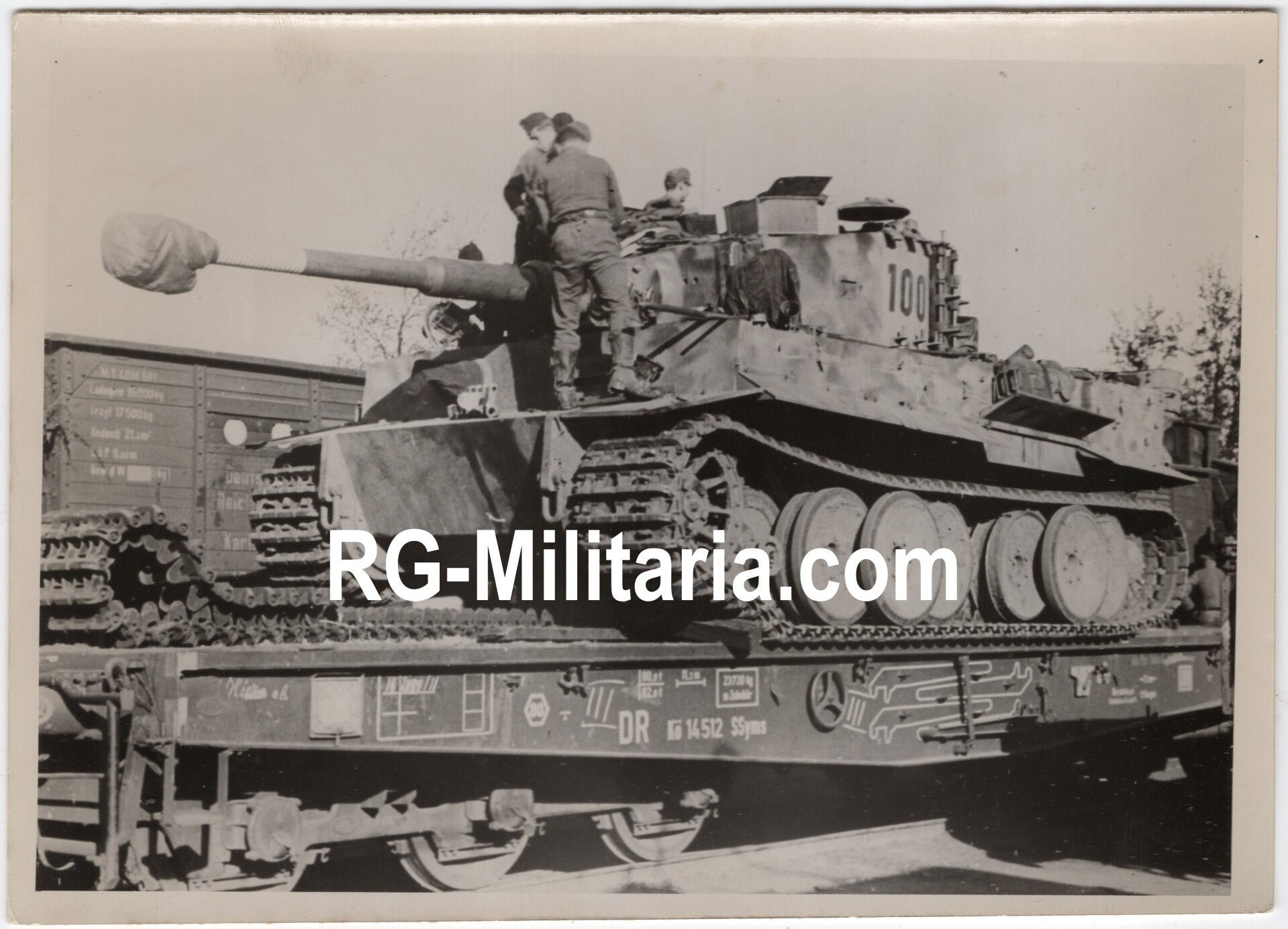 Original WW2 German Press Photo - German Tiger Tank '100' on a Reichsbahn train on the Eastern Front (1943) — image 3