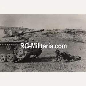 Original WW2 German Press Photo - Panzer III tank during …
