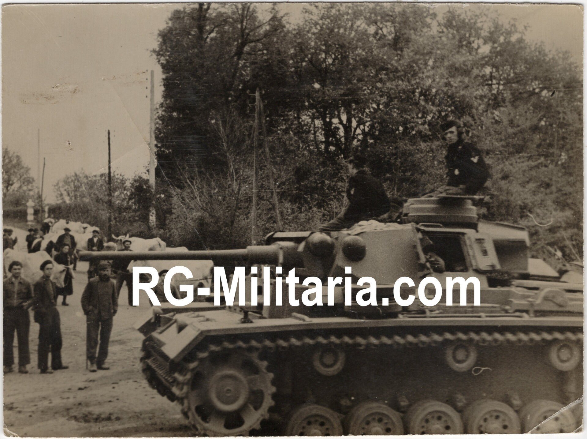 Original WW2 German Press Photo - Panzer III Tank in the South of France (1940) — image 3