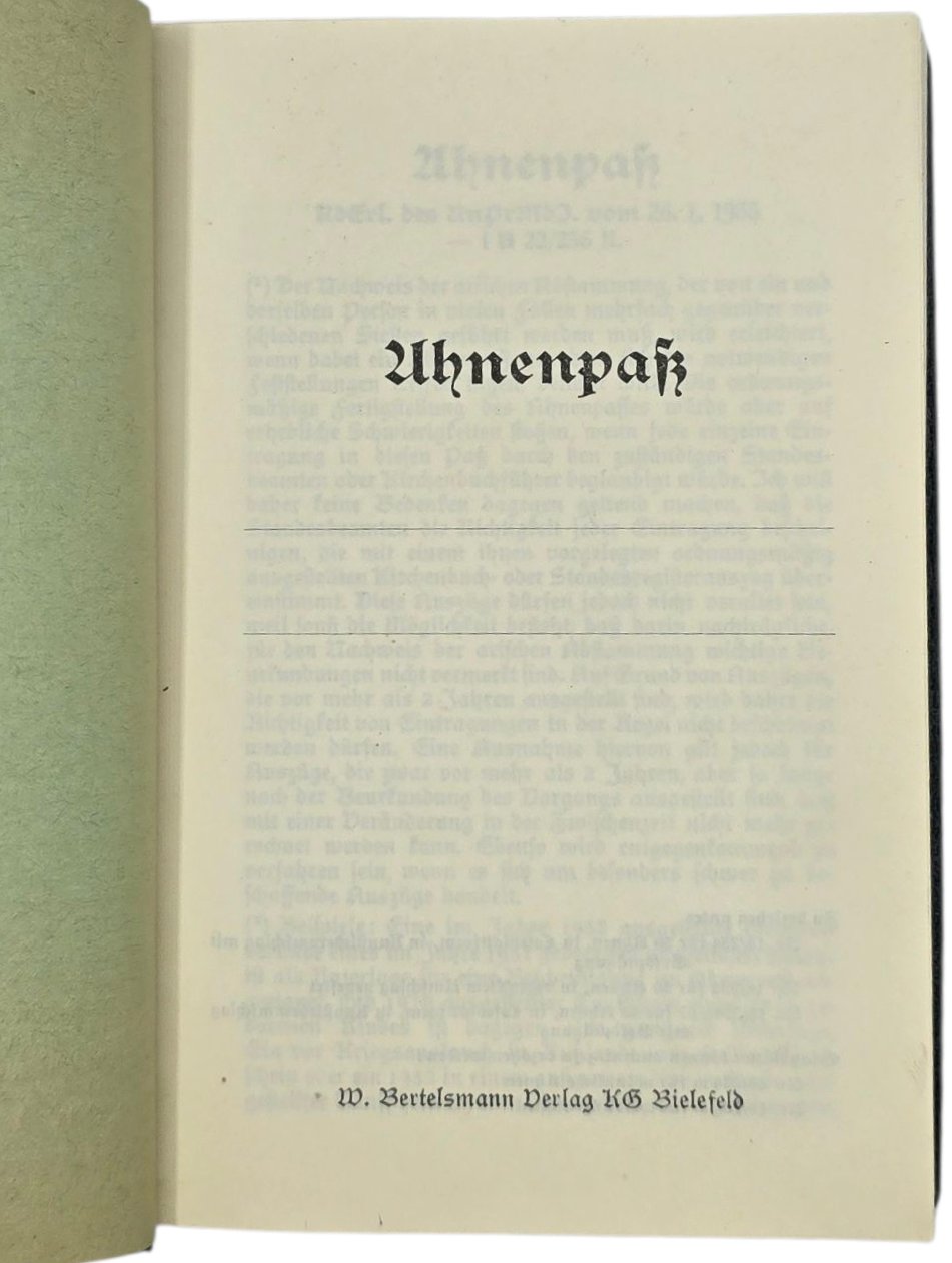 Original WW2 German Document - Ahnenpass, Bielefeld — image 3