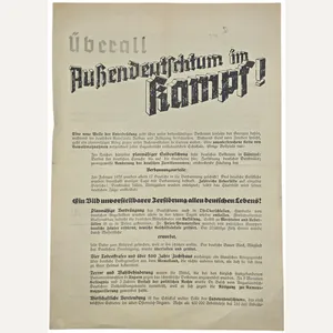 Original WW2 German Document - Überall Aussendeutschtum im Kampf! VDA …