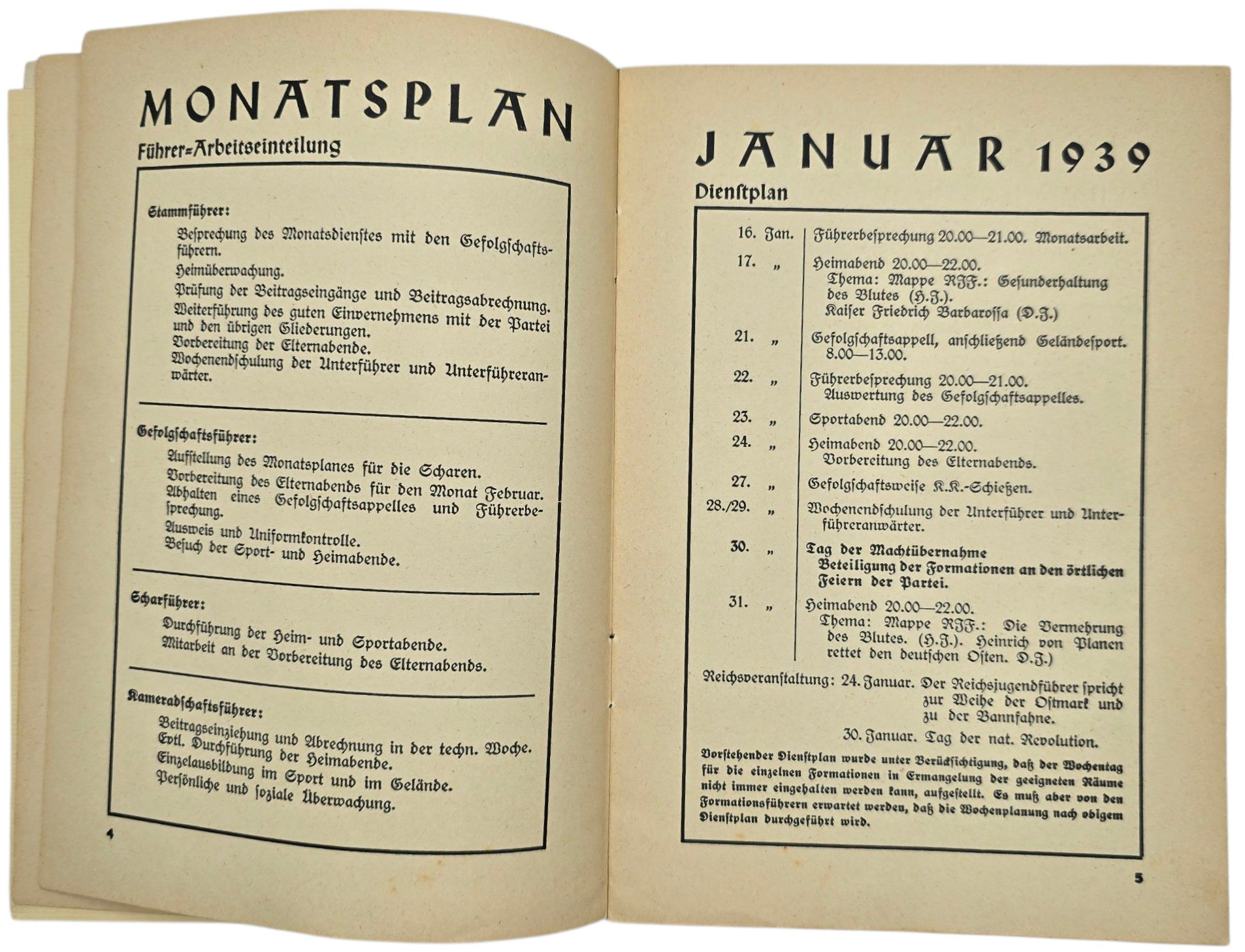 Original WW2 German Magazine - HJ Führerdienst des Gebietes Niedersachsen 8, Januar, Heft 1 (1939) — image 4