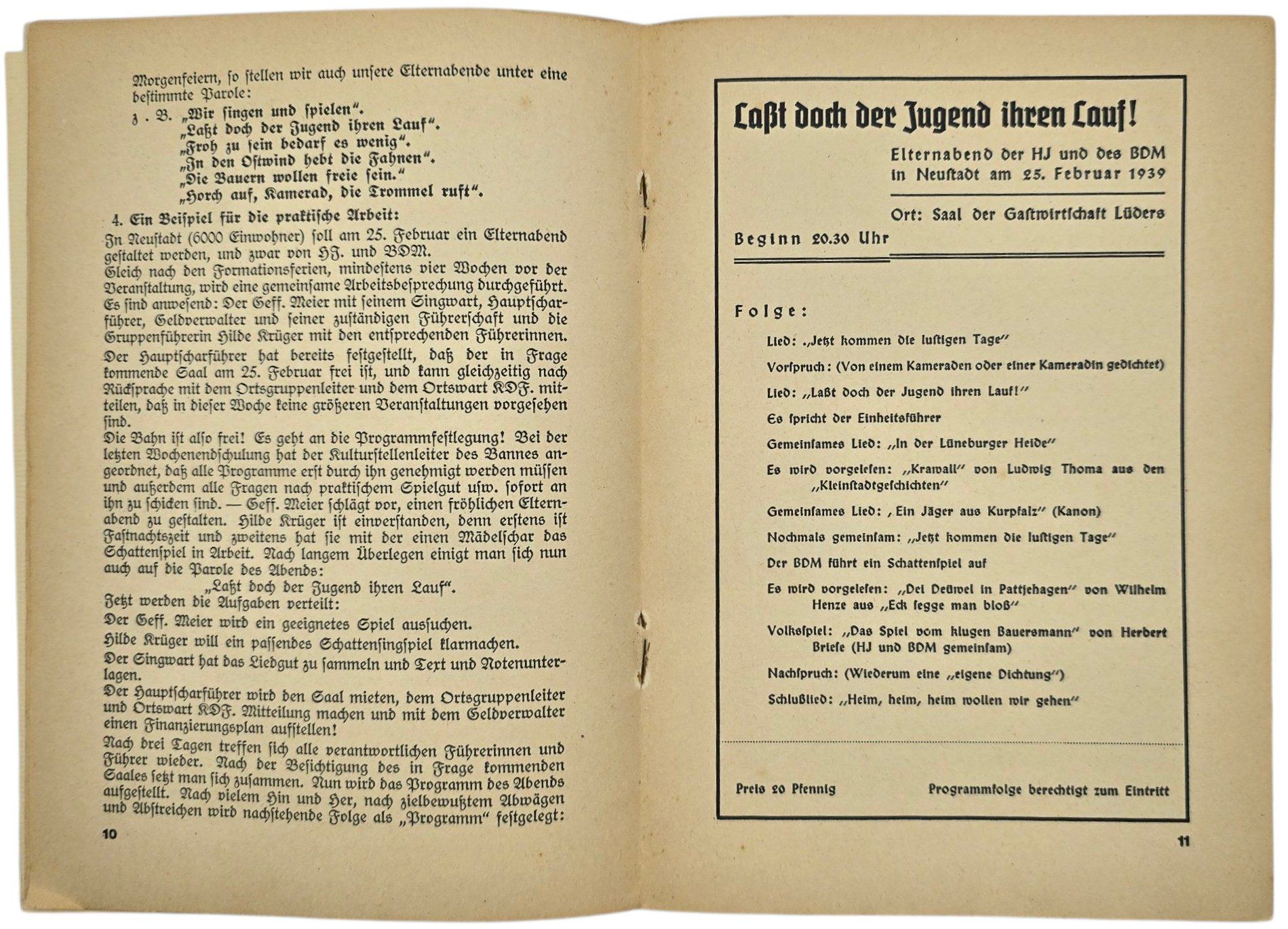 Original WW2 German Magazine - HJ Führerdienst des Gebietes Niedersachsen 8, Januar, Heft 1 (1939) — image 5