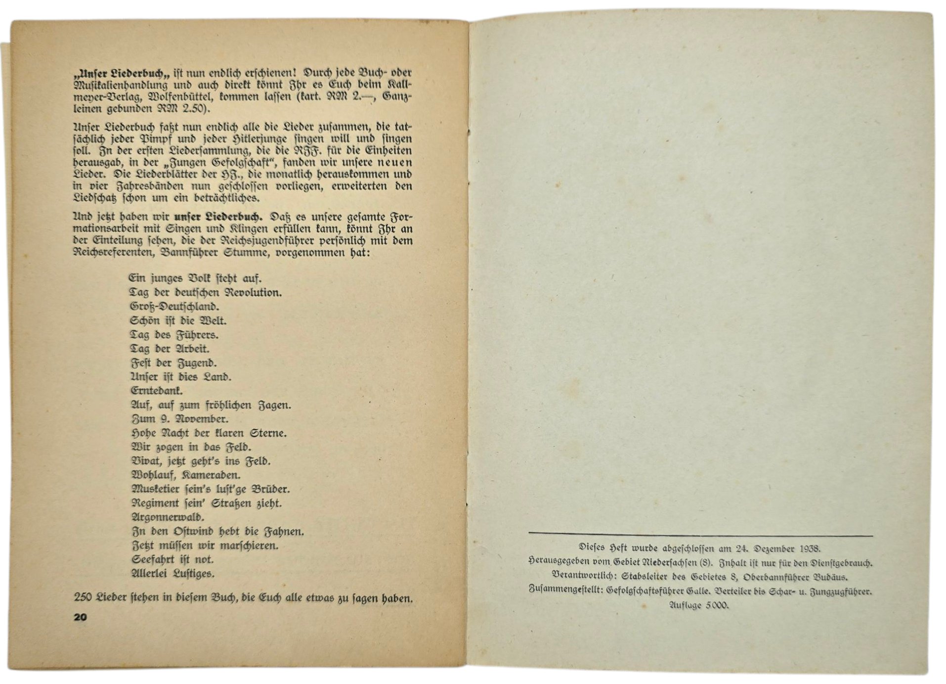 Original WW2 German Magazine - HJ Führerdienst des Gebietes Niedersachsen 8, Januar, Heft 1 (1939) — image 6