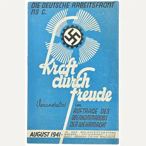 Original WW2 German KDF Brochure - Soldatentheatern Brüssel, Antwerpen, Lille, …