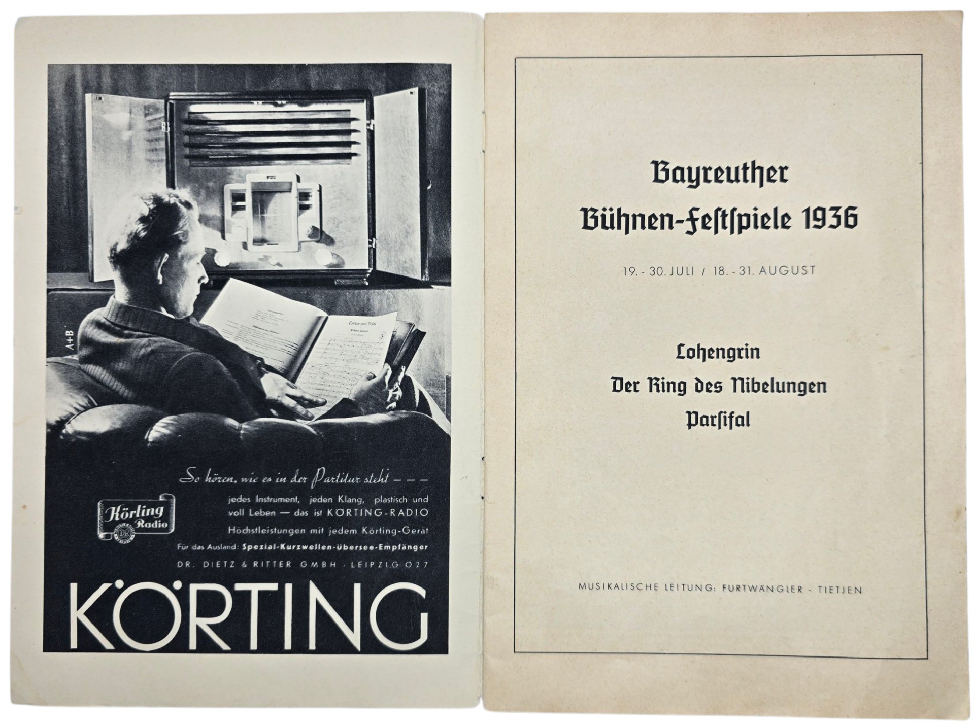Original WW2 German Brochure - Bayreuth Bühnenfestspiele Programmheft set (1936) — image 7