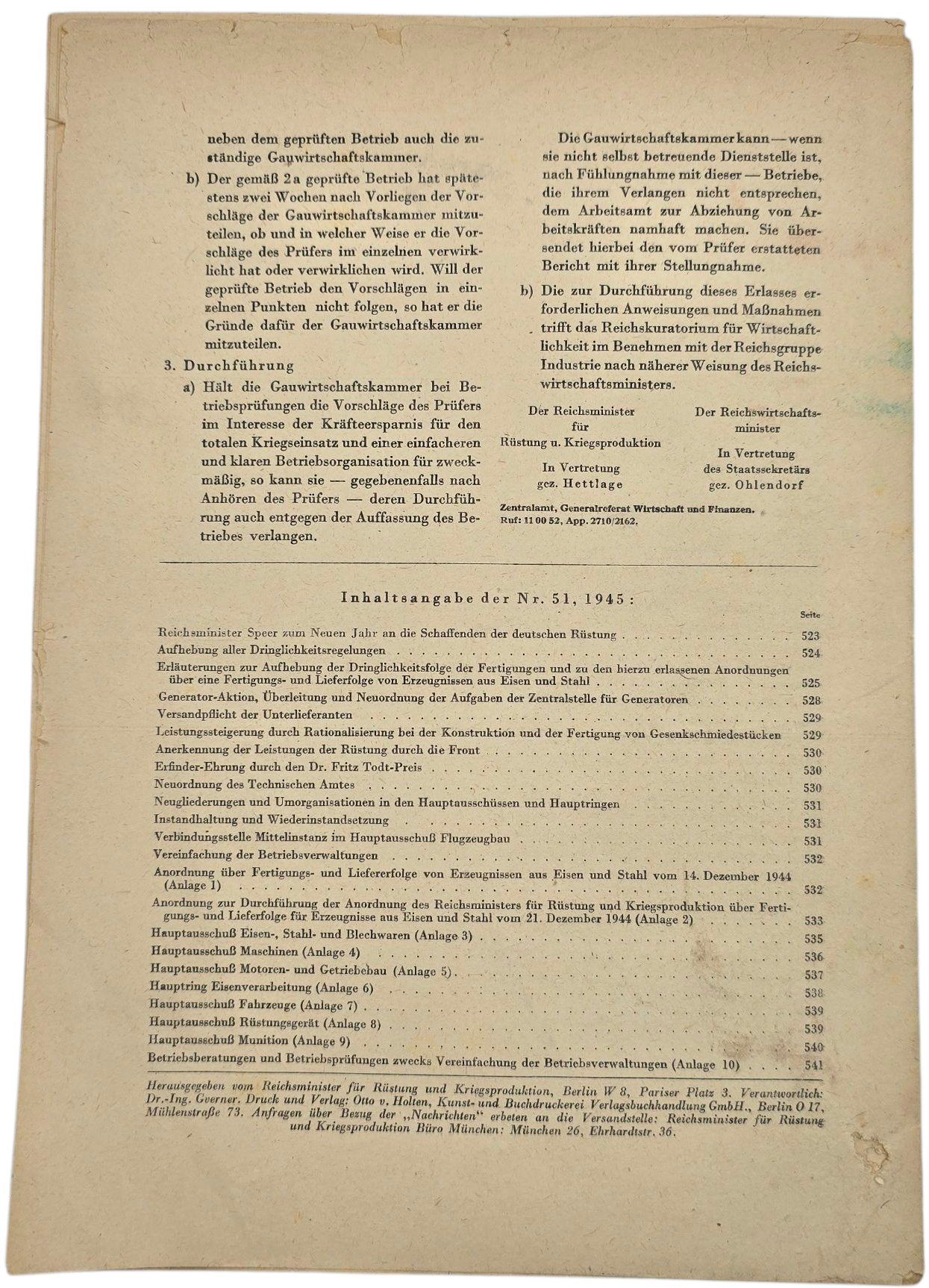 Original WW2 German Document - Nachrichten des Reichsministers Für Rüstungs und Kriegsproduktion, Nummer 51 (1945) — image 4
