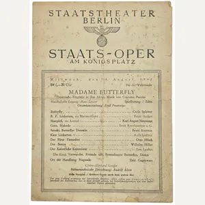 Original WW2 German Document - Staatstheater Berlin Staats Oper Für …