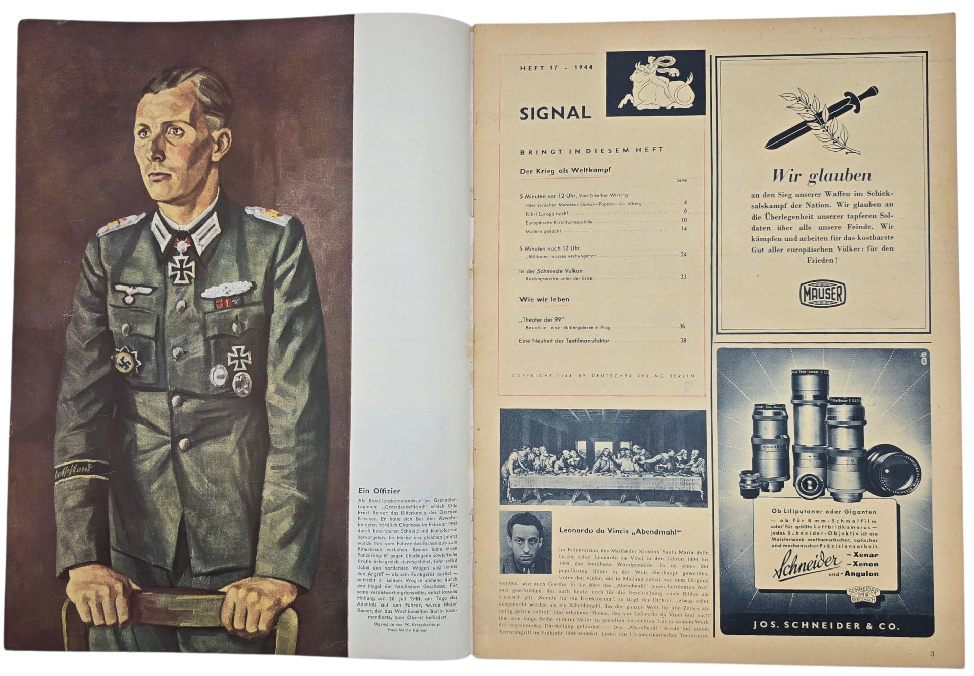 Original WW2 German Magazine - Signal No. 17, German language (1944) — image 2